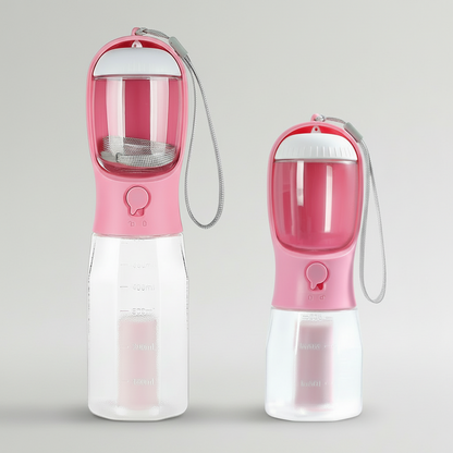 Gridn Portable 3-in-1 Pet Water Bottle with Integrated Temperature Indicator - Universal Travel Dog Cup