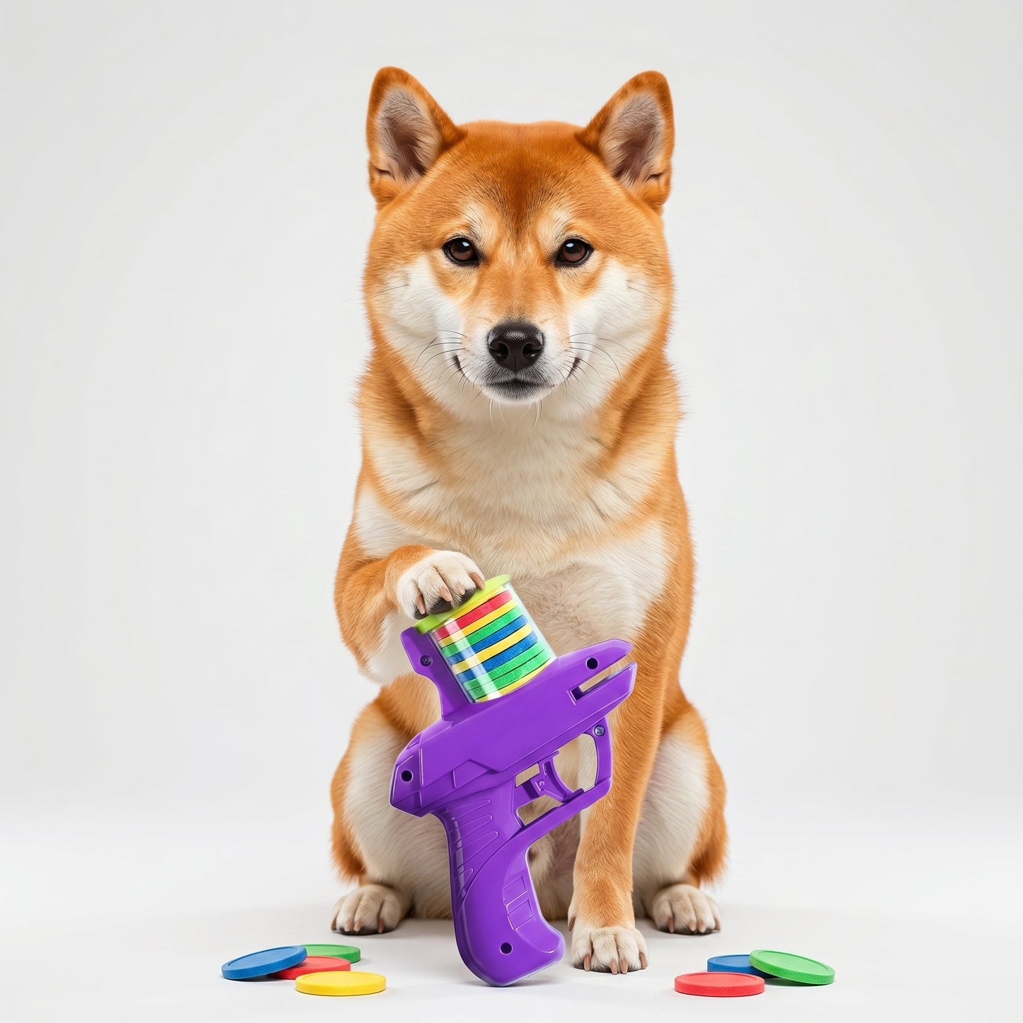 Gridn 2-in-1 Pet Disc and Soft Foam Dart Launcher - Interactive Fetch and Chase Toy for Dogs