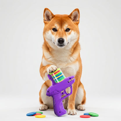 Gridn 2-in-1 Pet Disc and Soft Foam Dart Launcher - Interactive Fetch and Chase Toy for Dogs