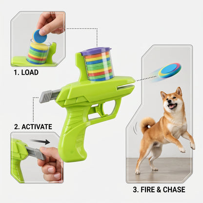 Gridn 2-in-1 Pet Disc and Soft Foam Dart Launcher - Interactive Fetch and Chase Toy for Dogs