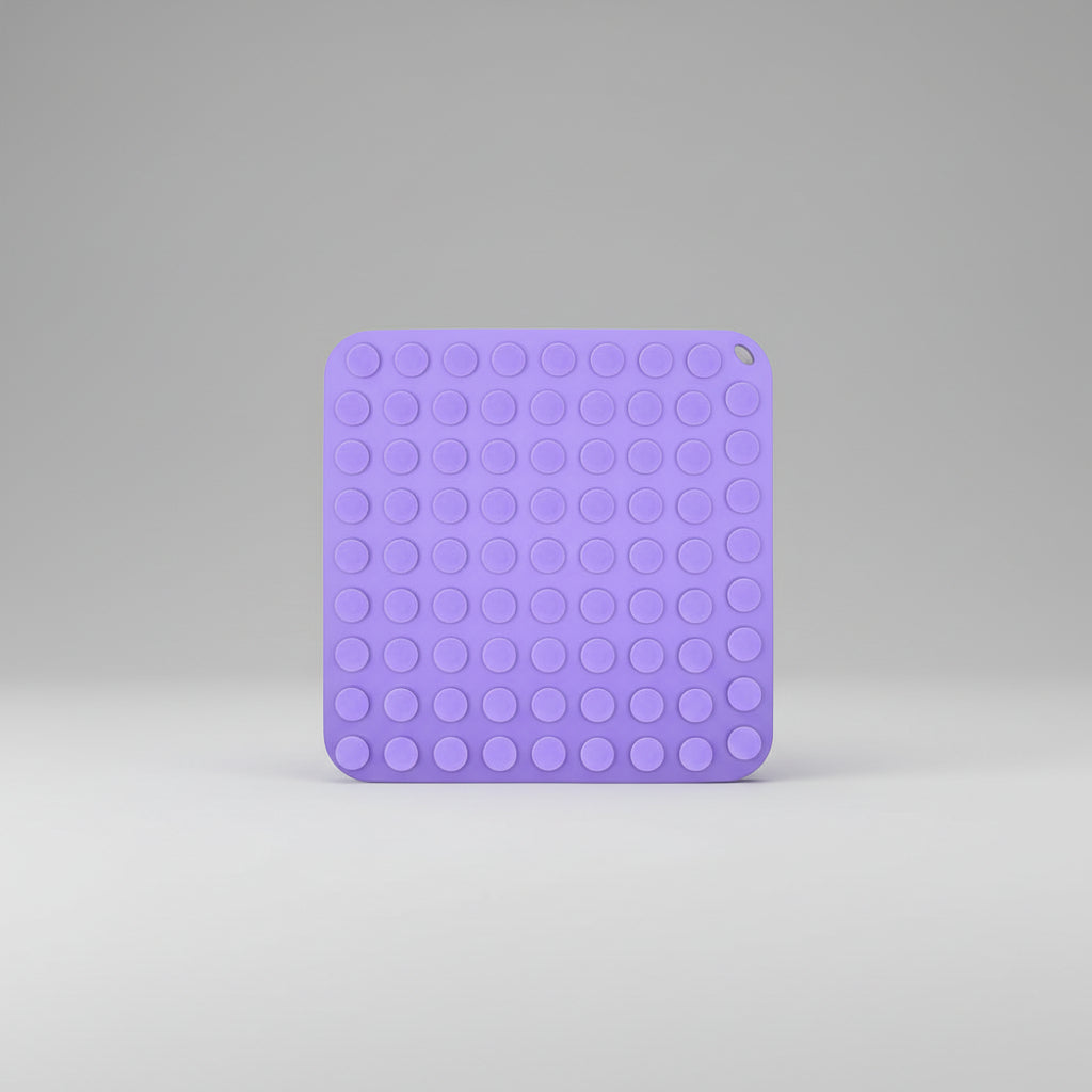 Gridn Anti-Slip Silicone Lick Mat for Dogs and Cats - Slow Feeder Mat with Suction Cup Base