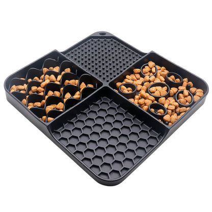 Gridn Anti-Slip Silicone Lick Mat for Dogs and Cats - Slow Feeder Mat with Suction Cup Base