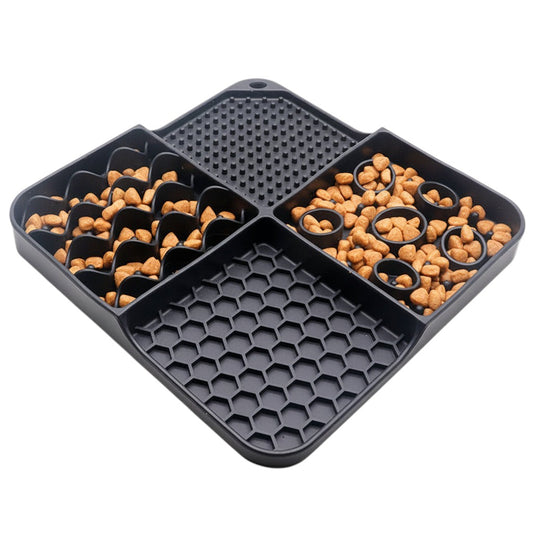 Gridn Anti-Slip Silicone Lick Mat for Dogs and Cats - Slow Feeder Mat with Suction Cup Base