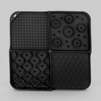 Gridn Anti-Slip Silicone Lick Mat for Dogs and Cats - Slow Feeder Mat with Suction Cup Base