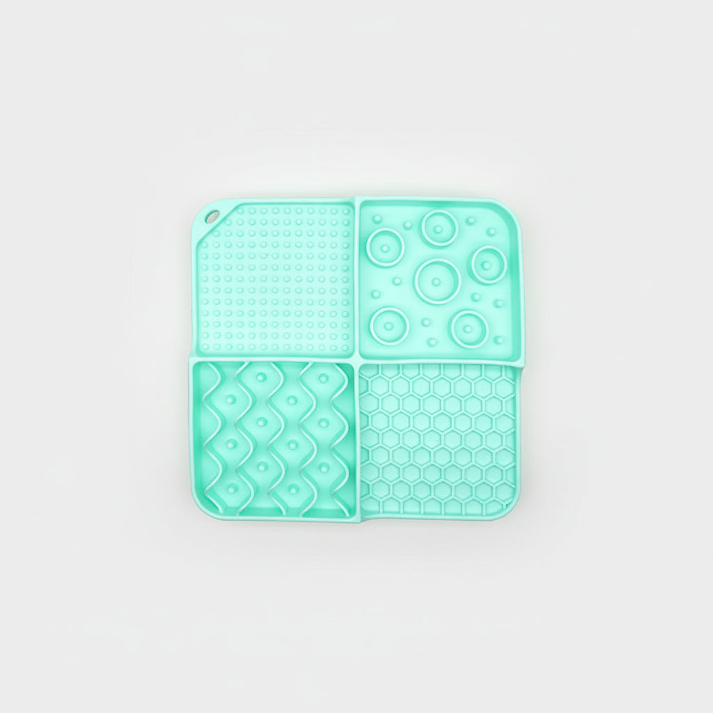 Gridn Anti-Slip Silicone Lick Mat for Dogs and Cats - Slow Feeder Mat with Suction Cup Base
