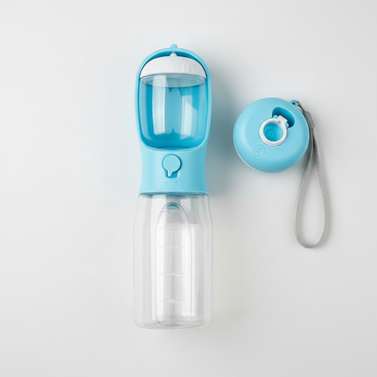 Gridn Portable 3-in-1 Pet Water Bottle with Integrated Temperature Indicator - Universal Travel Dog Cup