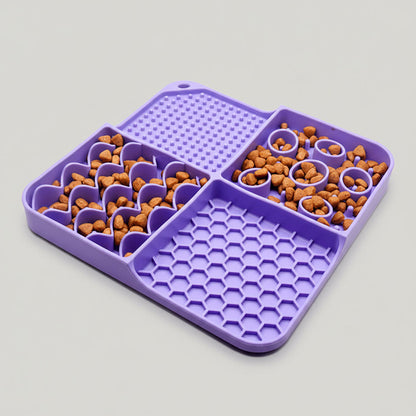 Gridn Anti-Slip Silicone Lick Mat for Dogs and Cats - Slow Feeder Mat with Suction Cup Base