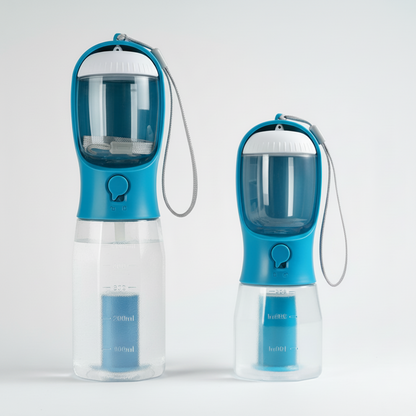 Gridn Portable 3-in-1 Pet Water Bottle with Integrated Temperature Indicator - Universal Travel Dog Cup