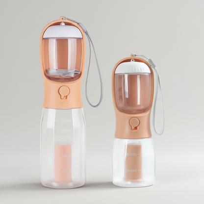 Gridn Portable 3-in-1 Pet Water Bottle with Integrated Temperature Indicator - Universal Travel Dog Cup