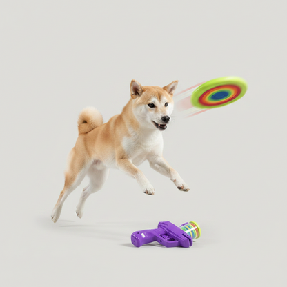 Gridn 2-in-1 Pet Disc and Soft Foam Dart Launcher - Interactive Fetch and Chase Toy for Dogs
